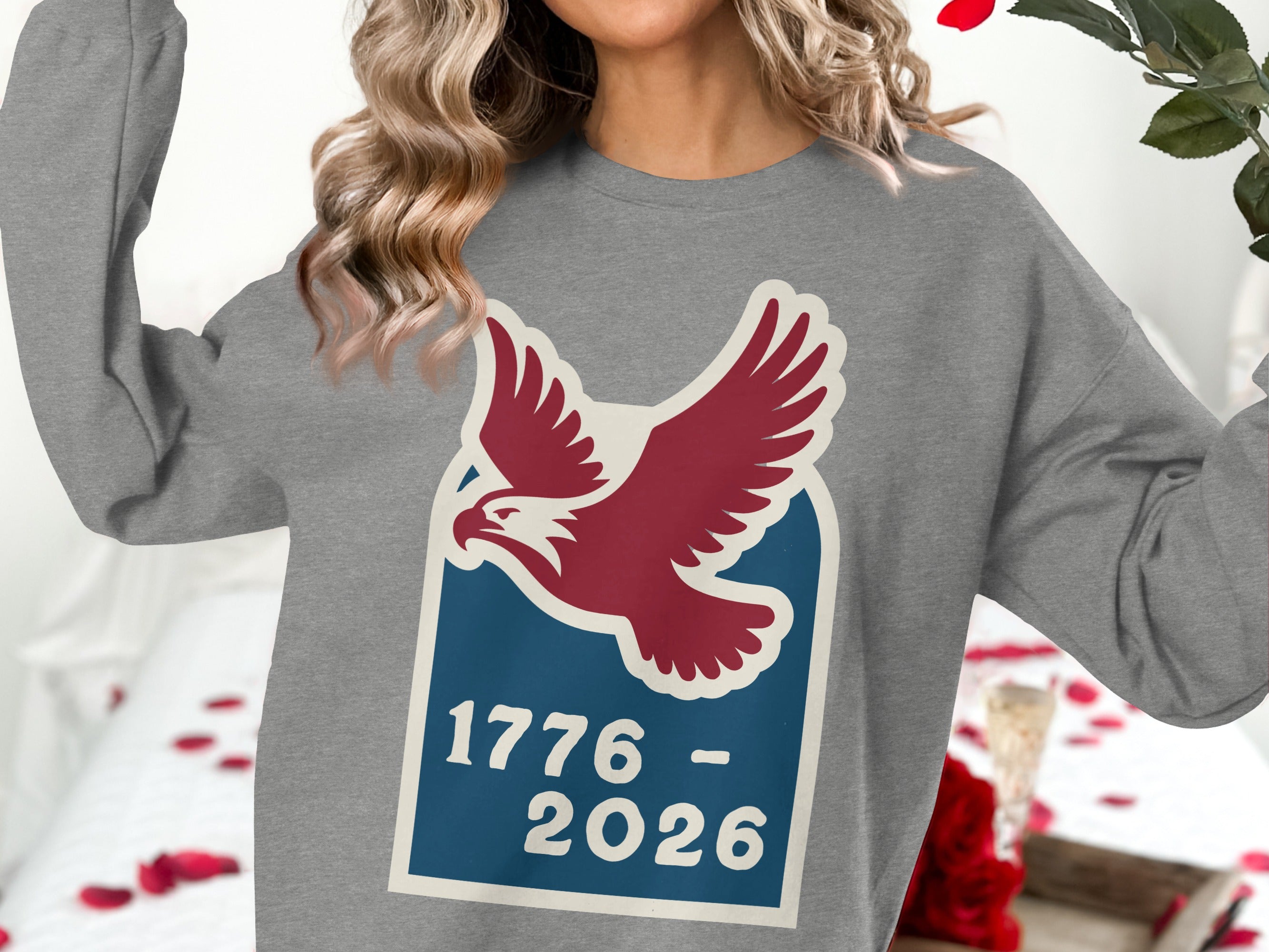 1776 to 2026 Eagle Graphic Sweatshirt Anniversary Design