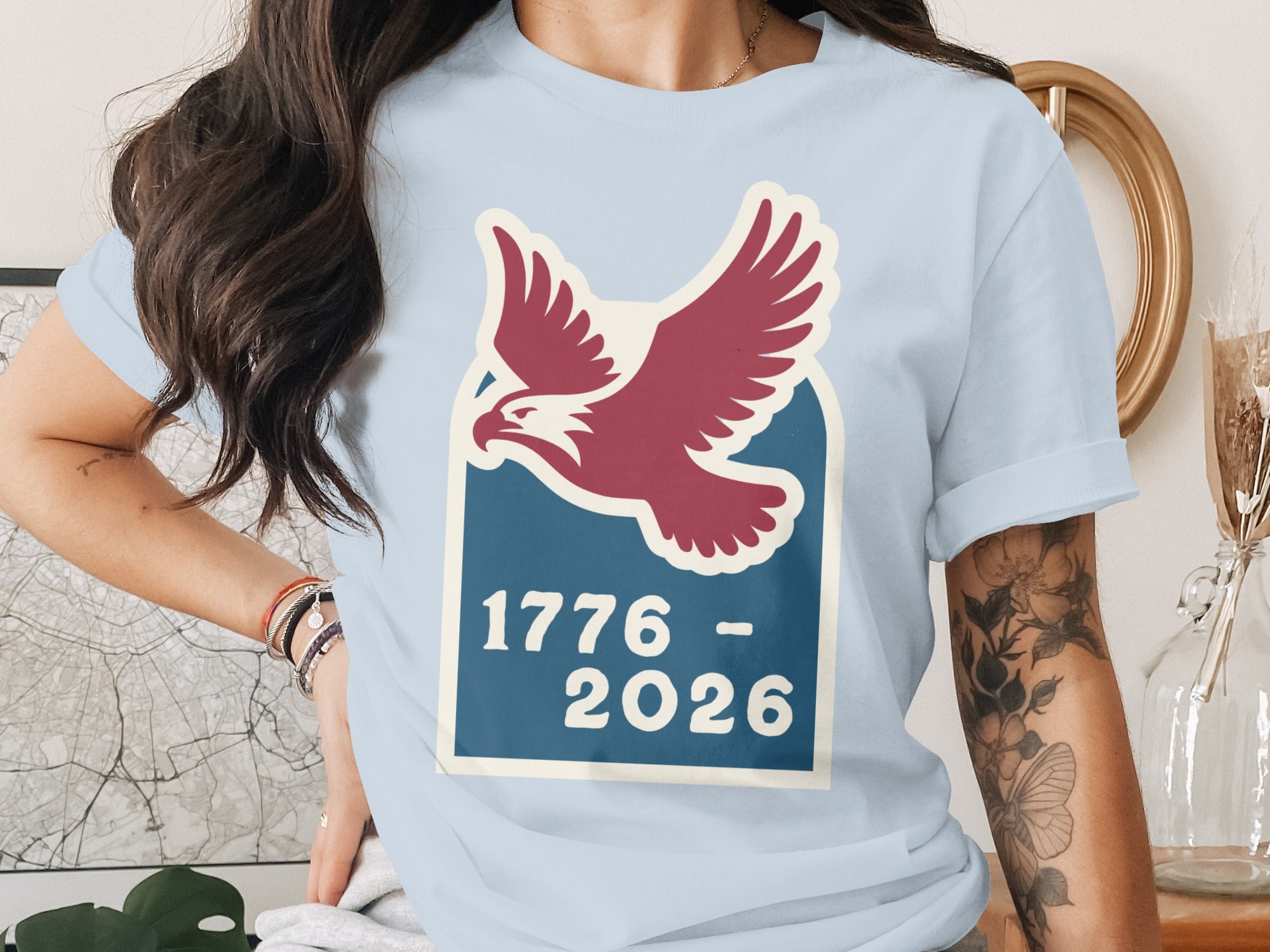 1776-2026 Eagle Graphic Tee Celebrating Independence