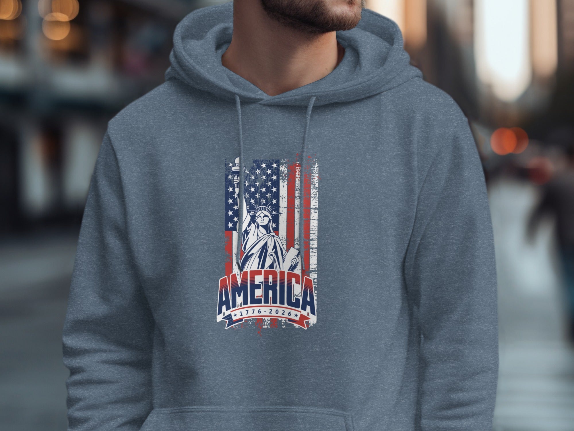Patriotic America 1776-2026 Statue Of Liberty Hoodie