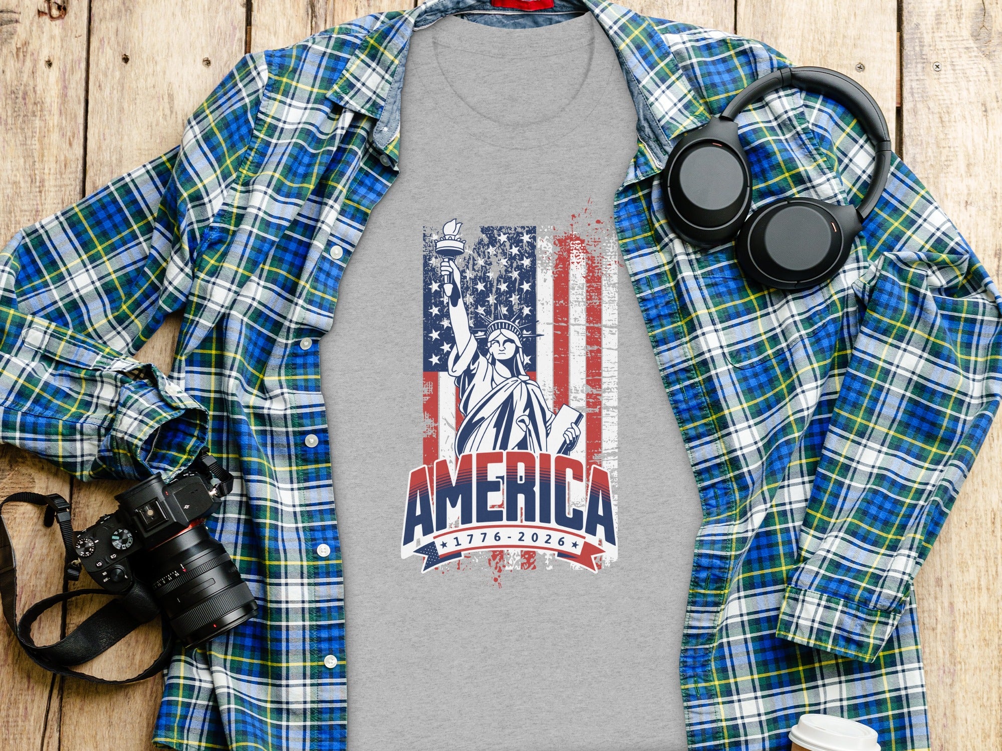 Patriotic USA 1776-2026 Graphic Tee Shirt