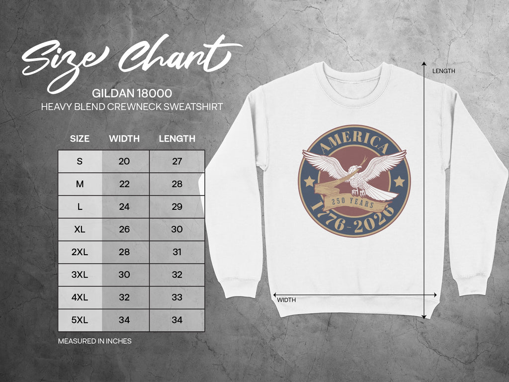 America 1776-2026 Eagle Print Heavy Blend Sweatshirt