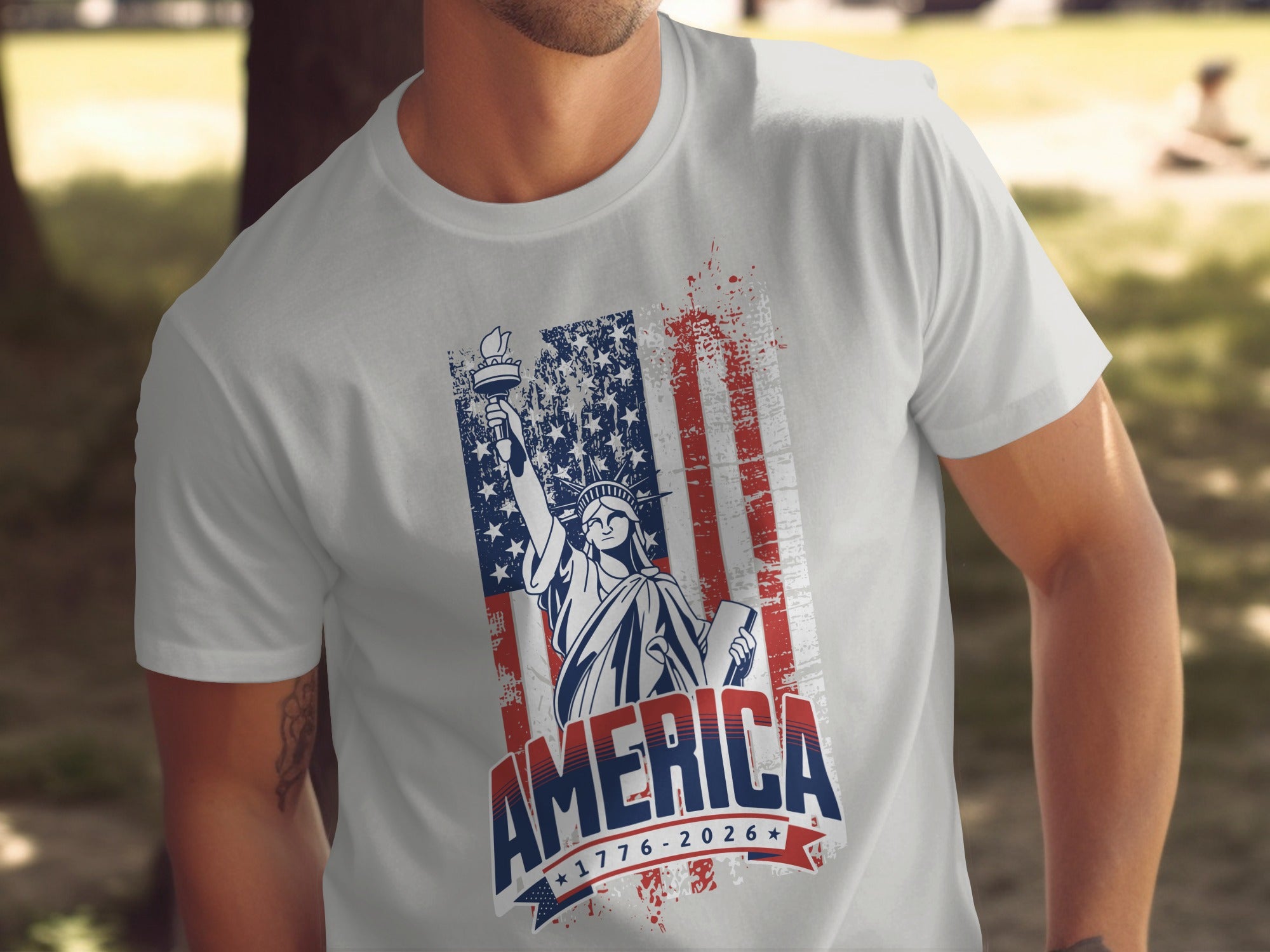 America 1776-2026 Statue of Liberty Graphic T-shirt