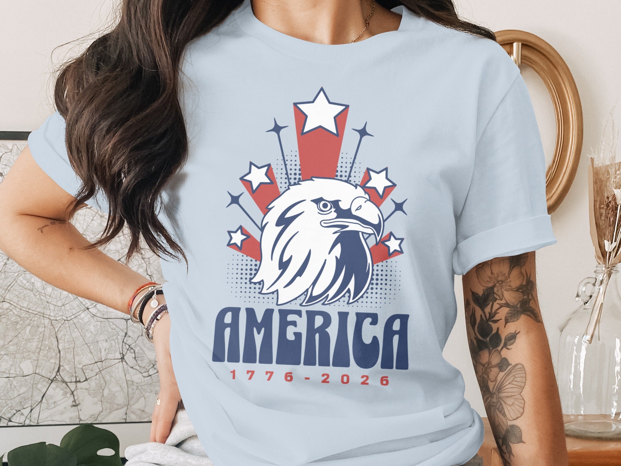 Patriotic America Eagle 1776-2026 Design T-Shirt