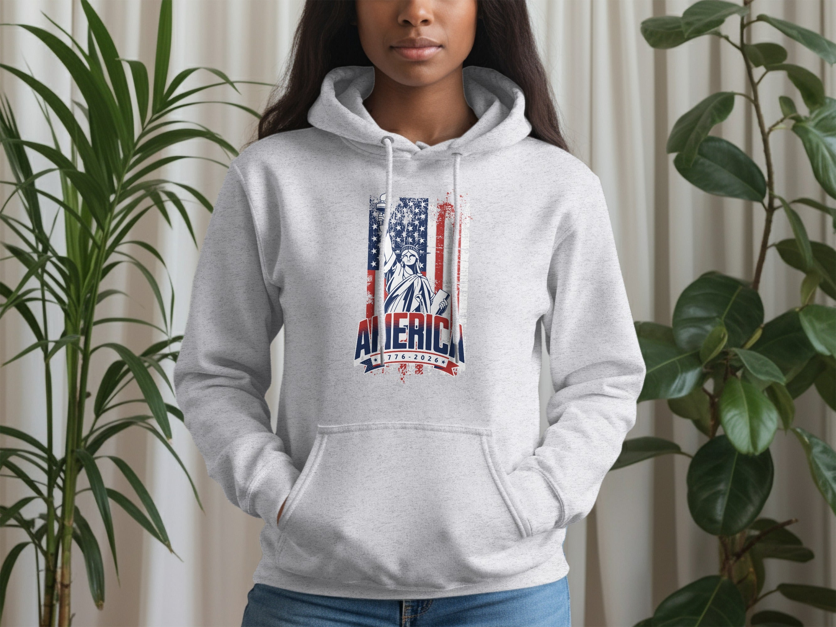 American Flag 1776-2026 Statue of Liberty Hoodie