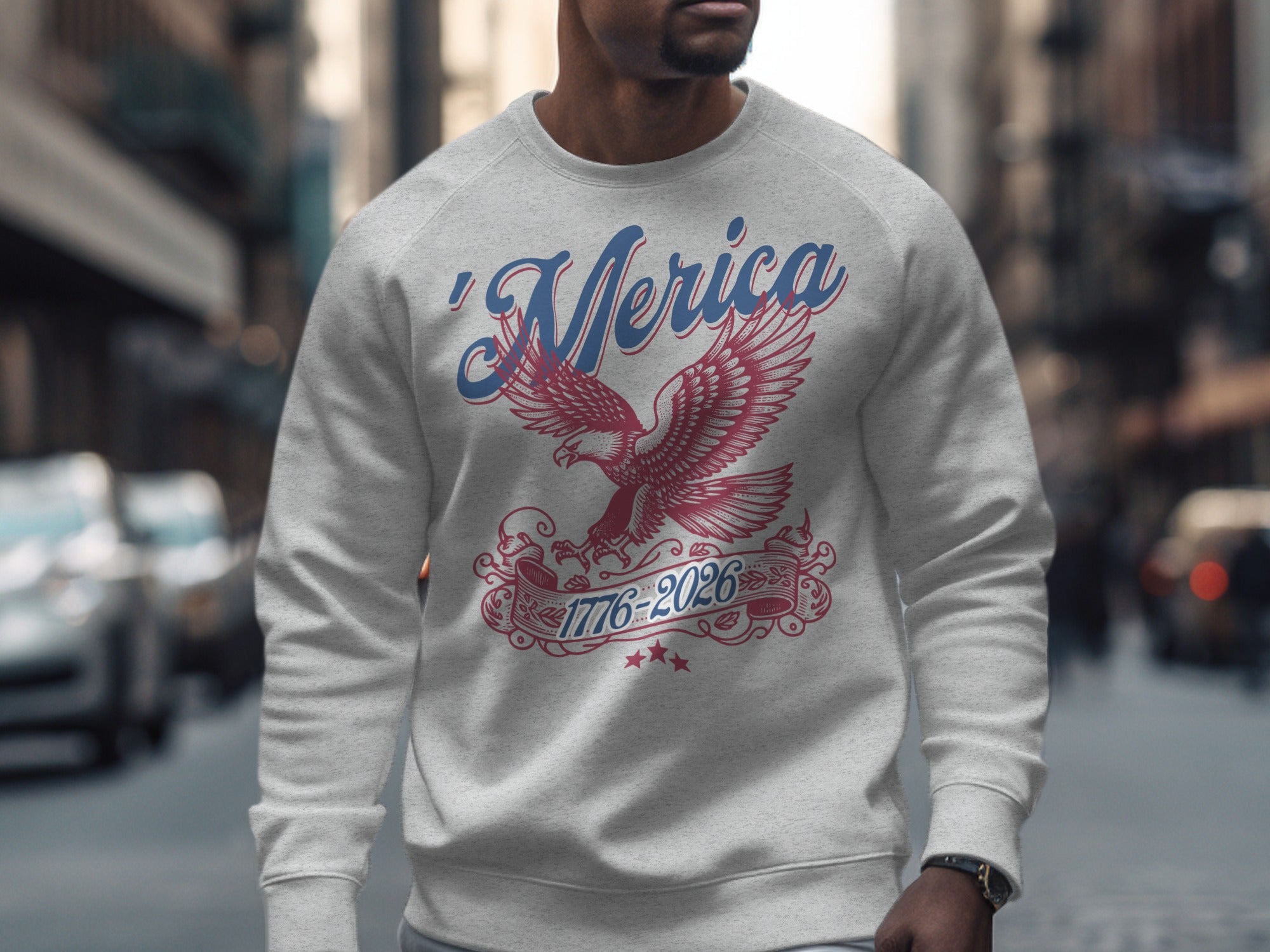 'Merica 1776-2026 Eagle Design Crewneck Sweatshirt