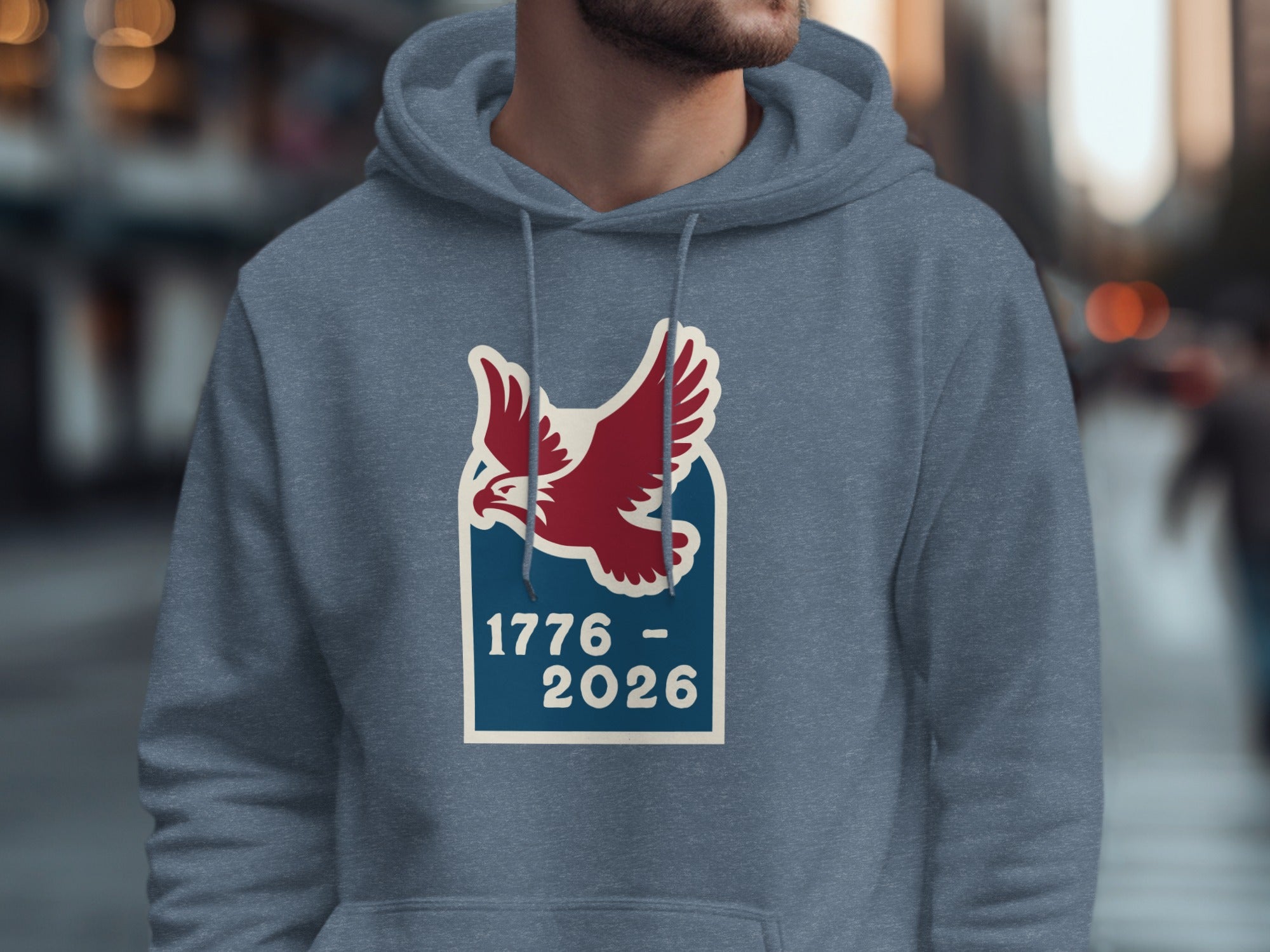 1776-2026 Eagle Design Hoodie for a Patriotic Look