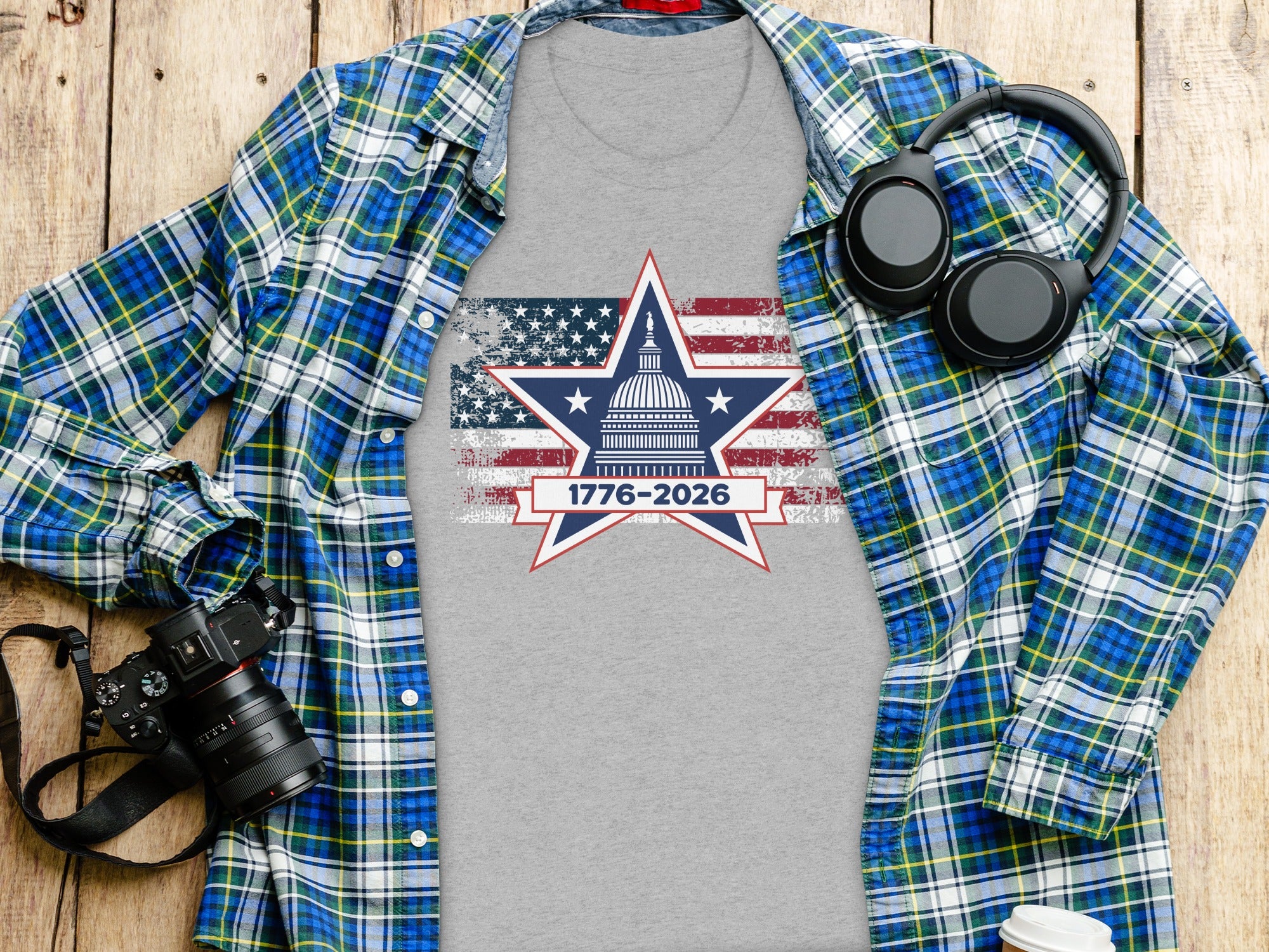 1776-2026 Star Design with Capitol Building Shirt