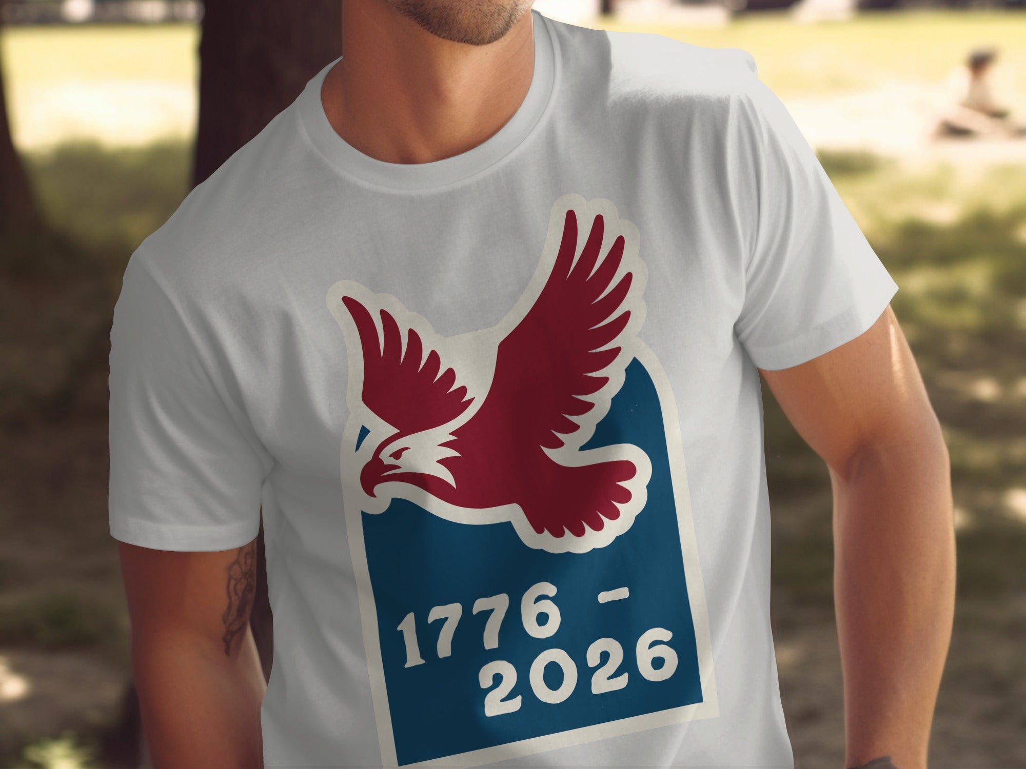 1776-2026 Commemorative Eagle Graphic T-Shirt