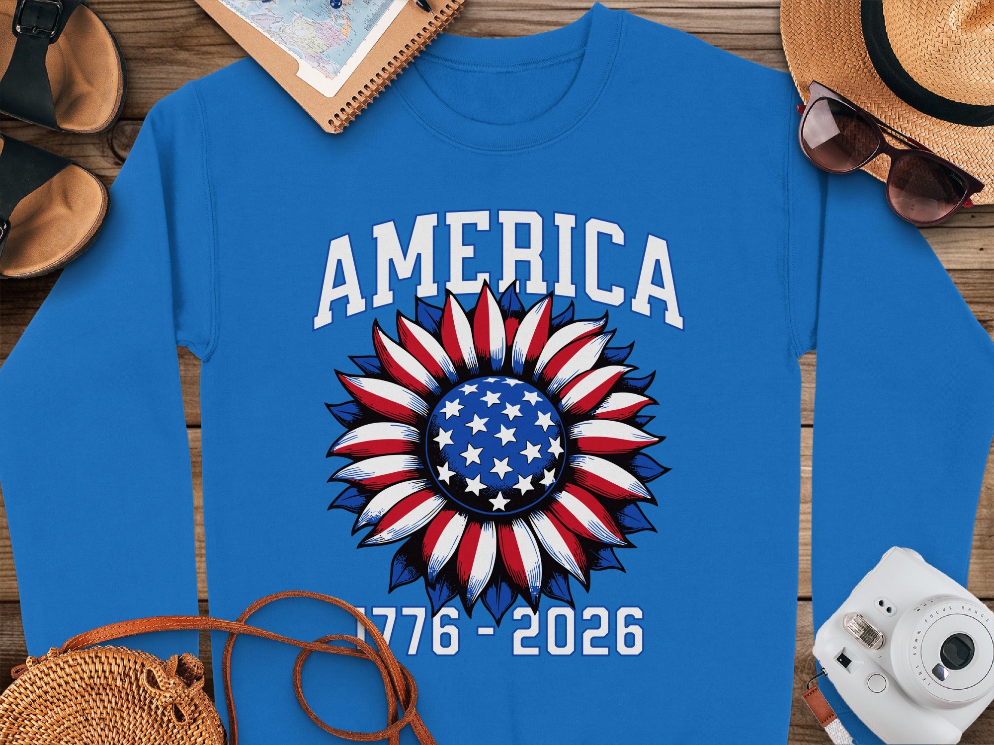 America 1776-2026 Sunflower Patriotic Sweatshirt