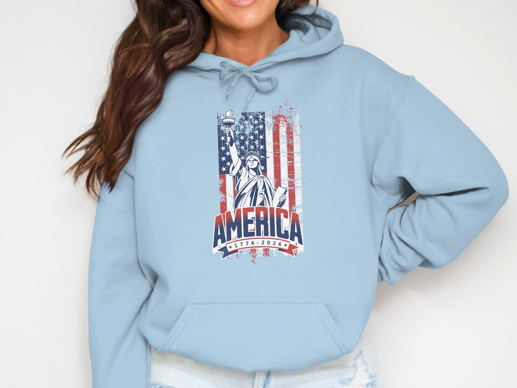 America 1776 To 2026 Statue Of Liberty Hoodie