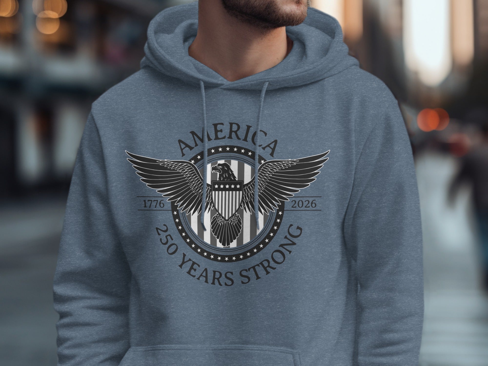 America 250 Years Strong 1776-2026 Hoodie