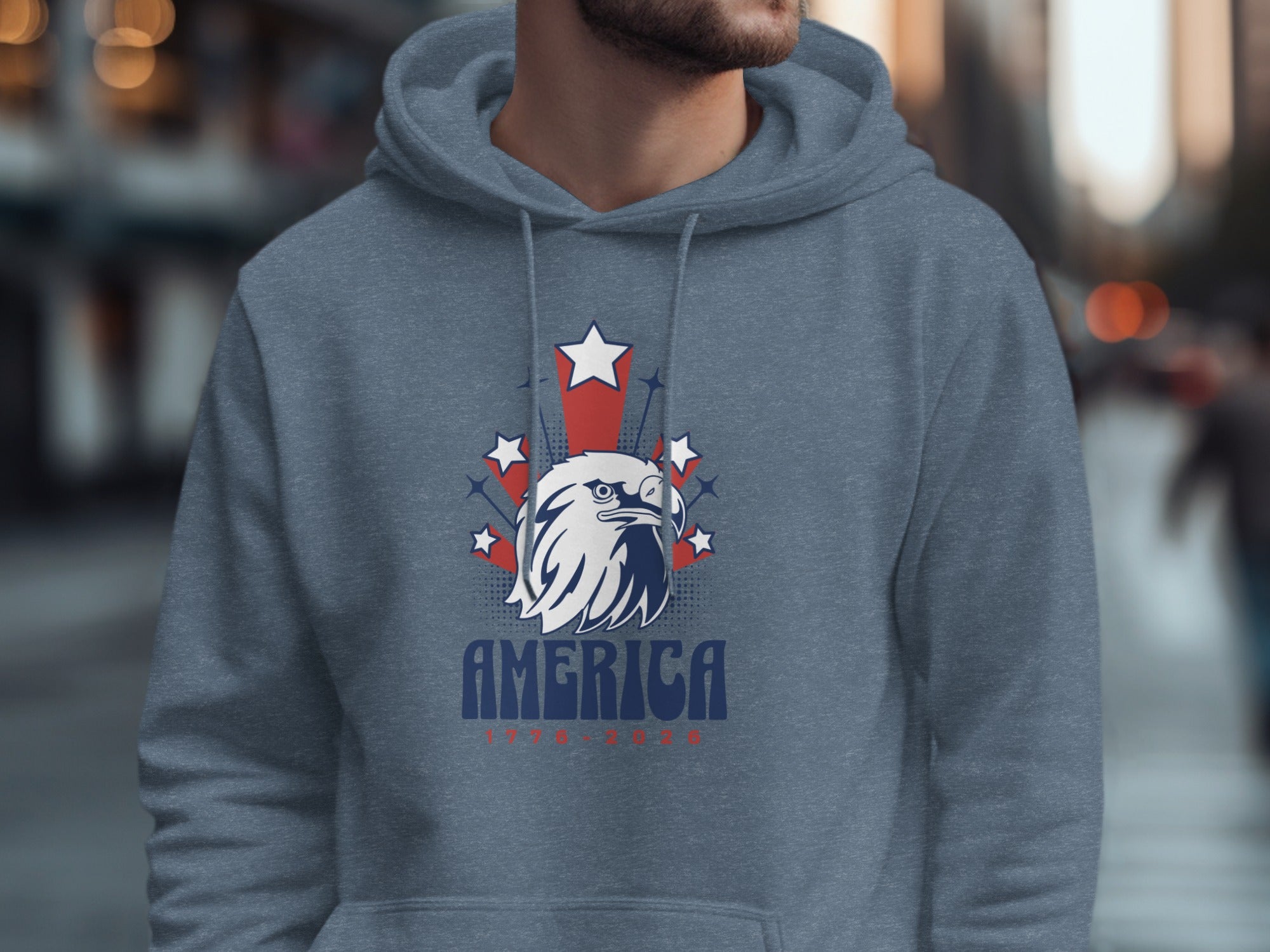 America 1776 2026 Patriotic Eagle Hoodie Product