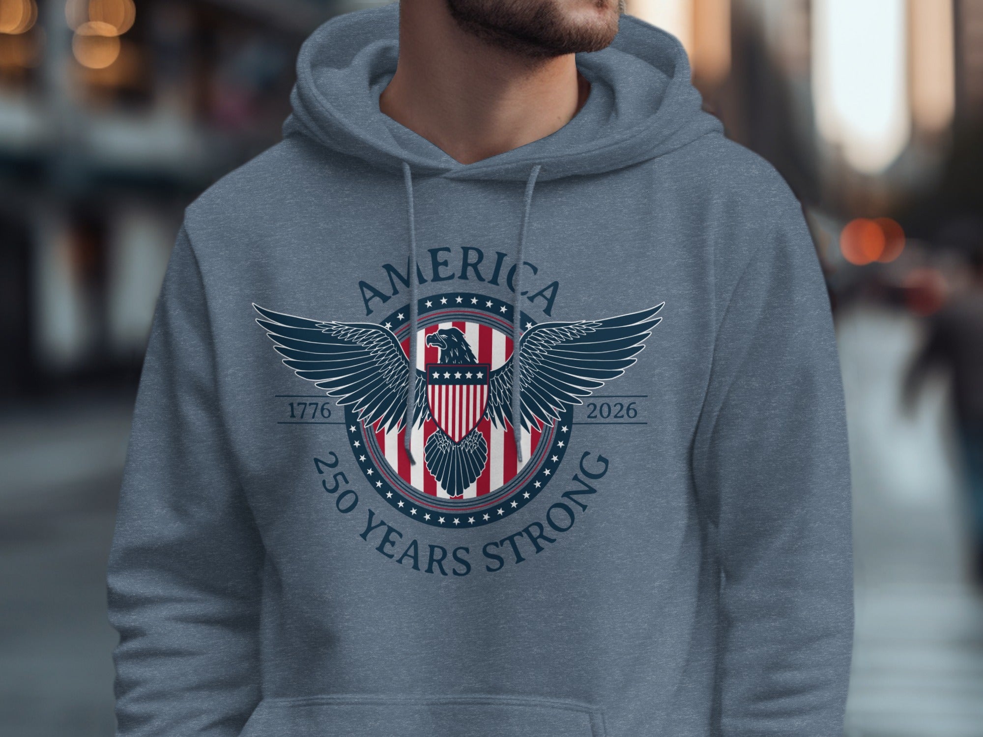 America 250 Years Strong 1776-2026 Hoodie