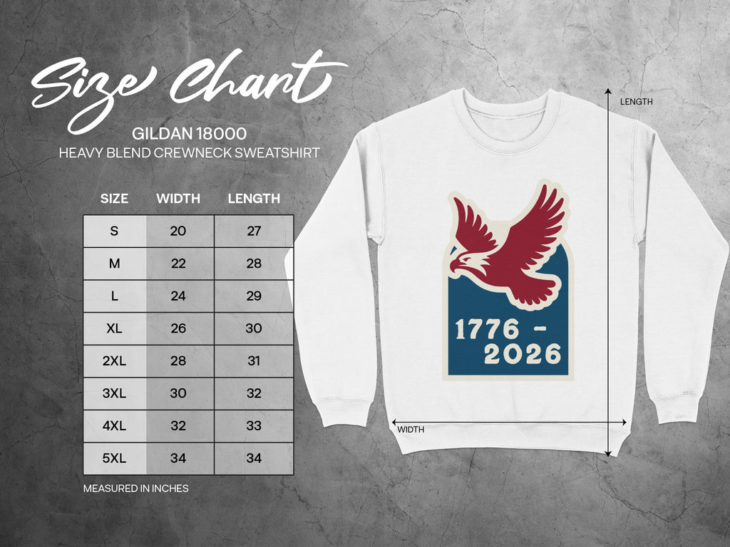 Commemorative 1776-2026 Eagle Graphic Crewneck Sweatshirt