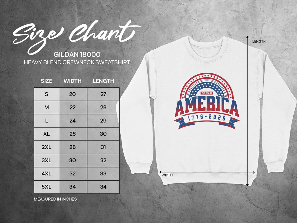 USA America 250 Years 1776-2026 Heavy Blend Sweatshirt