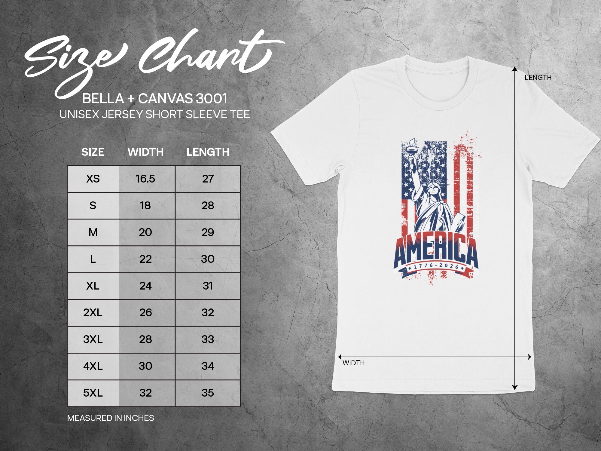 America 1776-2026 Bella Canvas 3001 Unisex Jersey Tee