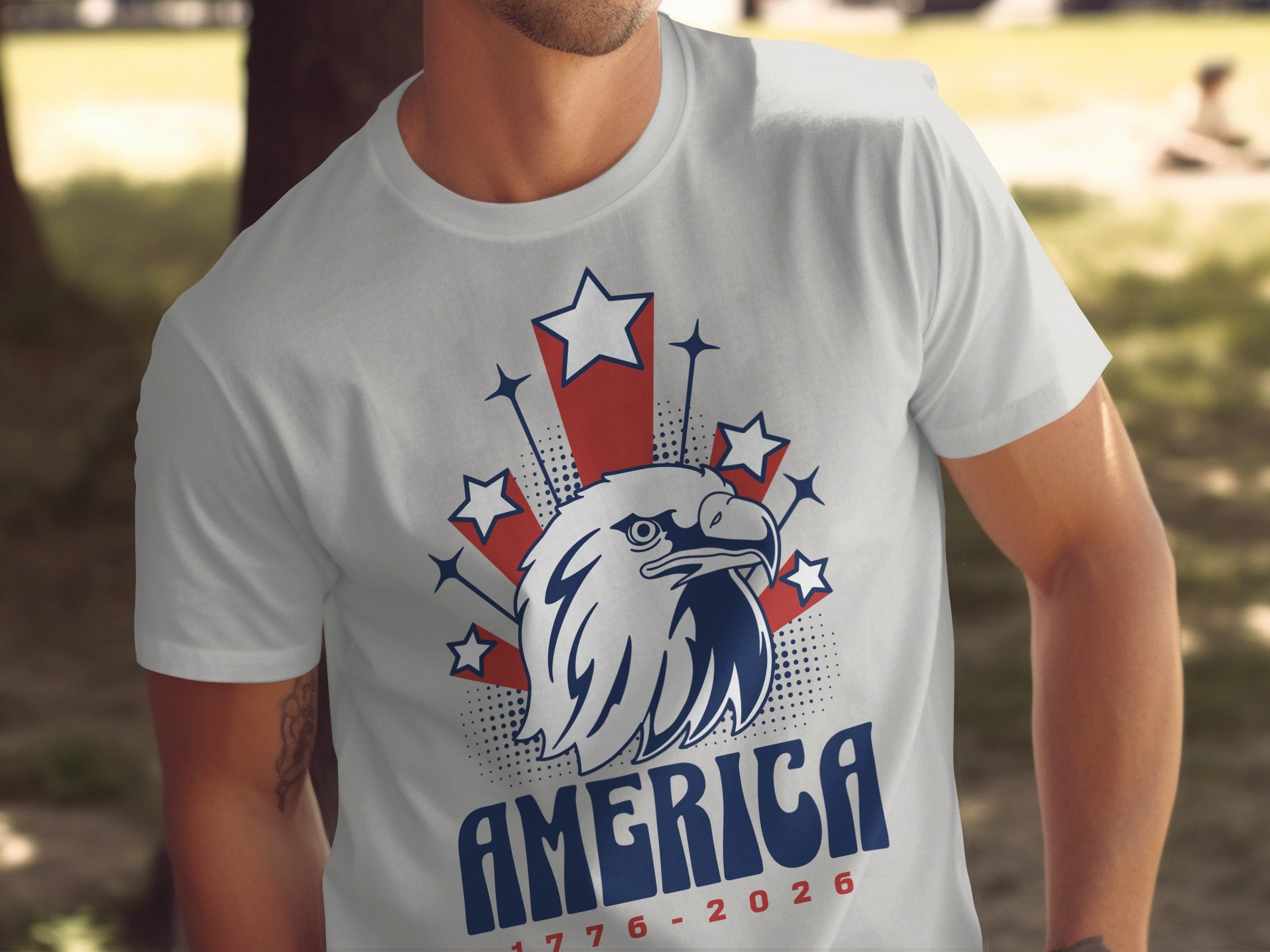 America 1776-2026 Patriotic Eagle Graphic Tee
