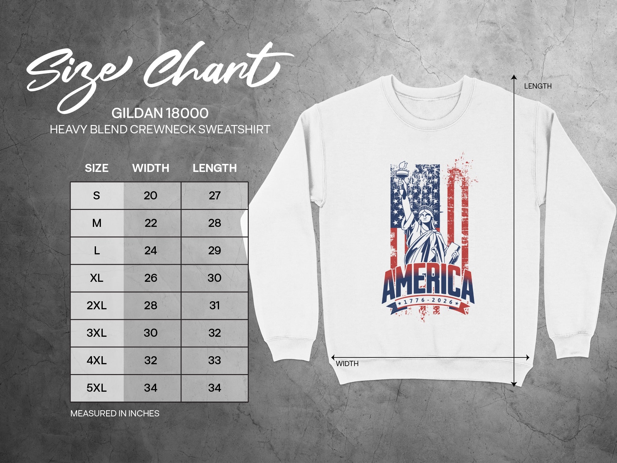 America 1776-2026 Statue of Liberty Crewneck Sweatshirt