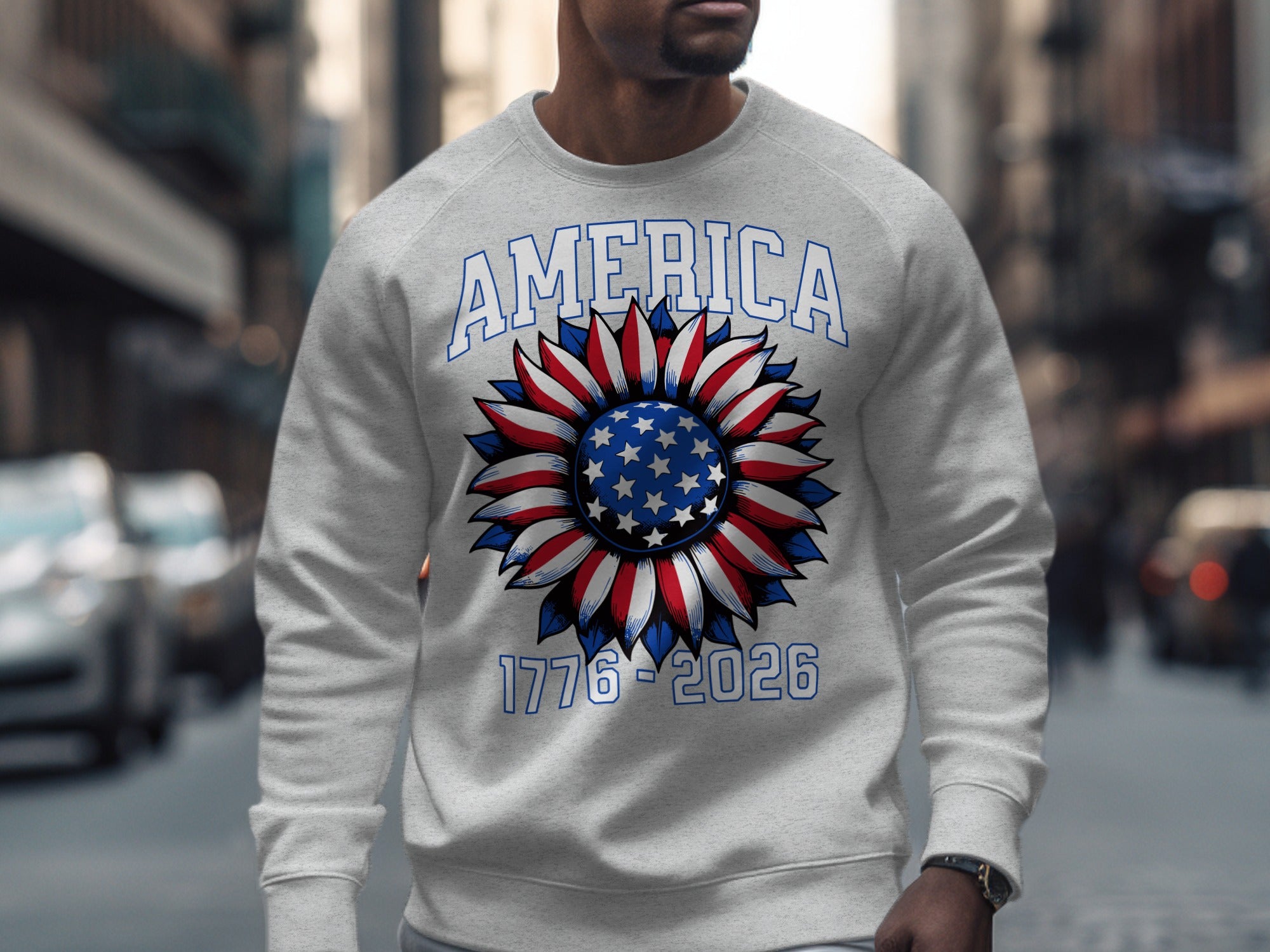 America 1776-2026 Patriotic Sunflower Sweatshirt